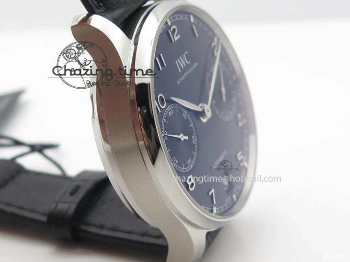 MIROTIME 0205 Practical Portuguese Real PR IW500109 ZF 1:1 Best Edition Black Dial On Black Leather Strap A52010 V 7308